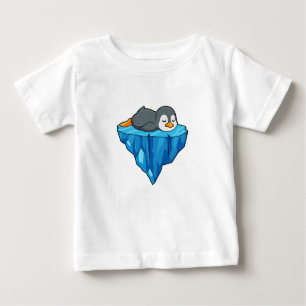 T-shirt Pour Bébé Pingouin sur glace floc