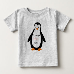 T-shirt Pour Bébé Pingouins, Gigi et nom