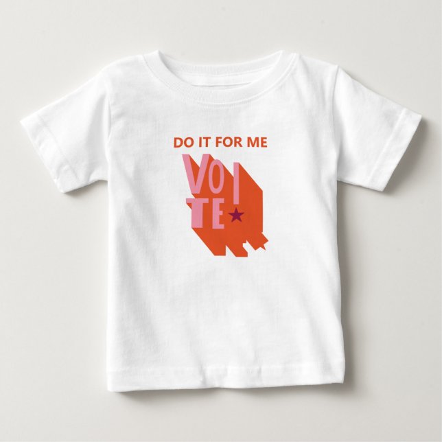 T-shirt Pour Bébé Pink and Orange Vote ! Nourrisson (Devant)