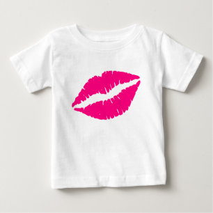 T-shirt Pour Bébé Pink lipstick baiser pop art