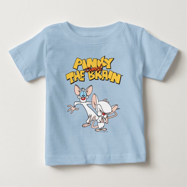 T-shirt Pour Bébé Pinky et le cerveau | Afficher le logo (Devant)