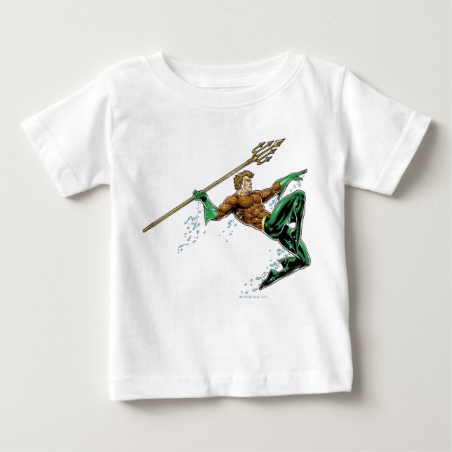 T-shirt Pour Bébé Pique-nique Aquaman avec Spear (Devant)