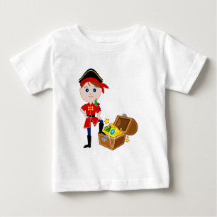 T-shirt Pour Bébé Pirate avec coffre au trésor