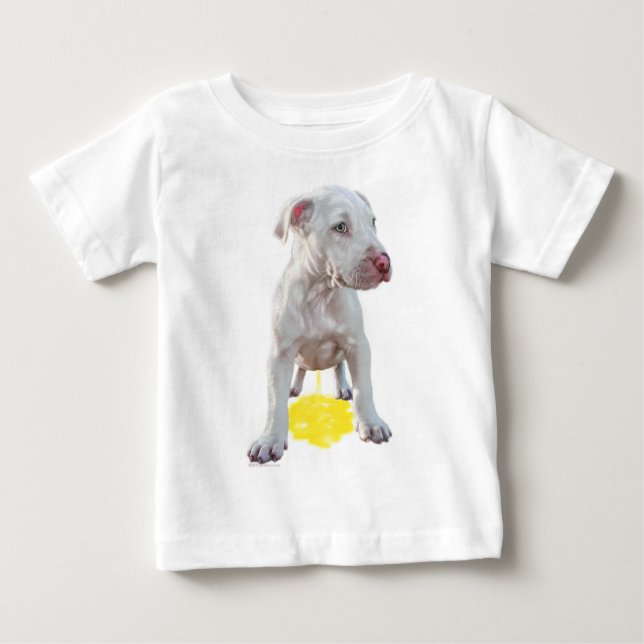 T-shirt Pour Bébé Pit Bull Puppy Piddles OOPS Shirt (Devant)