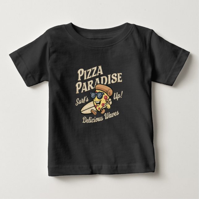 T-shirt Pour Bébé Pizza Paradise (Devant)