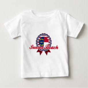 T-shirt Pour Bébé Plage de coucher du soleil, OR