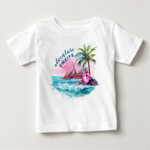 T-shirt Pour Bébé Plage Palm Tree Mountain View Aventure Attend