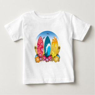 T-shirt Pour Bébé Plage Surboard