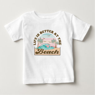T-shirt Pour Bébé Plage tropicale estivale