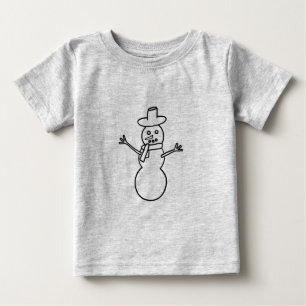 T-shirt Pour Bébé Plan d'art - Chemise de couleur Snowman