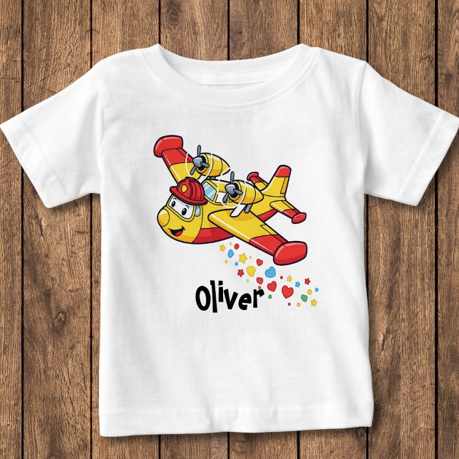 T-shirt Pour Bébé Plan Whimsical de pompier (Créateur téléchargé)