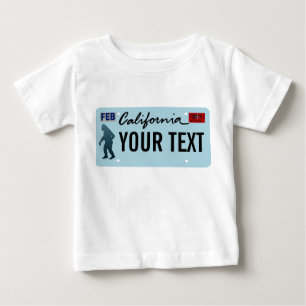 T-shirt Pour Bébé Plaque de licence California Sasquatch