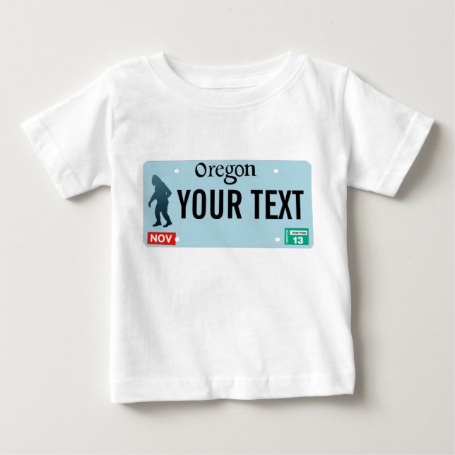 T-shirt Pour Bébé Plaque de licence Oregon Sasquatch (Devant)