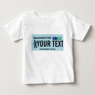 T-shirt Pour Bébé Plaque de licence Washington Sasquatch