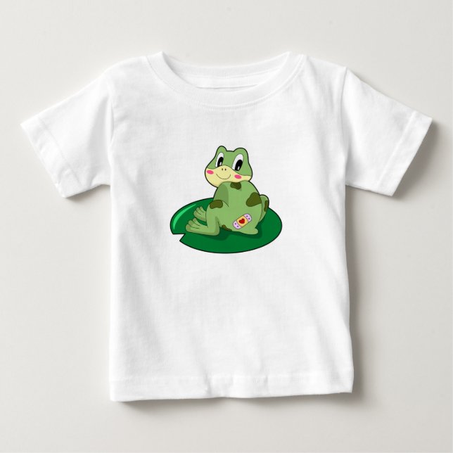 T-shirt Pour Bébé Plâtre Coeur Feuille de grenouille (Devant)