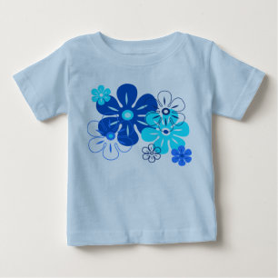 T-shirt Pour Bébé Pluie de fleurs Hawaiian Retro Floral