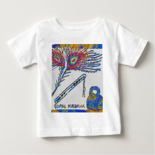 T-shirt Pour Bébé Plume de paon et cannelure - lièvre Krishna