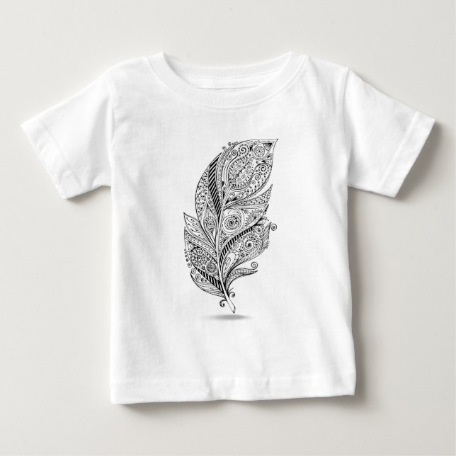 T-shirt Pour Bébé Plume tribale inspirée (Devant)