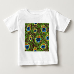 T-shirt Pour Bébé Plumes de paon colorées Imprimer