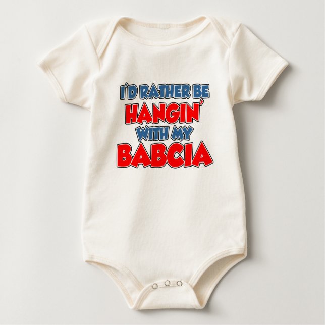 T-shirt Pour Bébé Plutôt Accrocher Babcia (Devant)