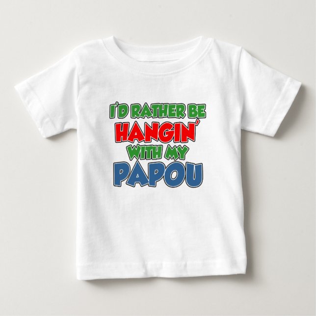 T-shirt Pour Bébé Plutôt Avec Papou (Devant)