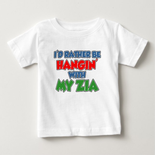 T-shirt Pour Bébé Plutôt Être Hangler Avec Zia (Devant)