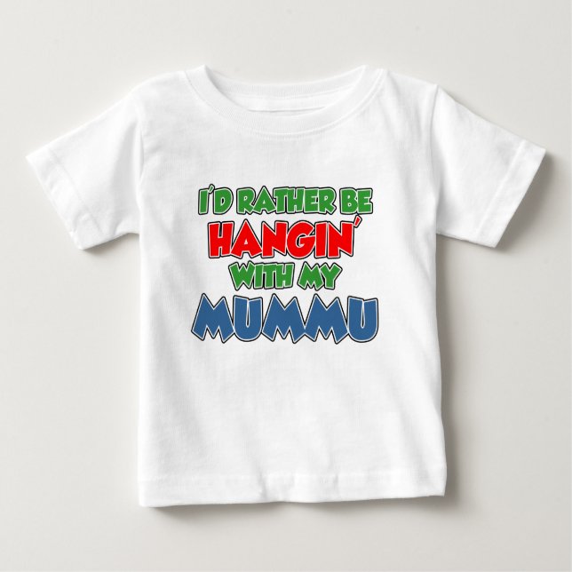 T-shirt Pour Bébé Plutôt Serrer La Main Avec Mummu (Devant)