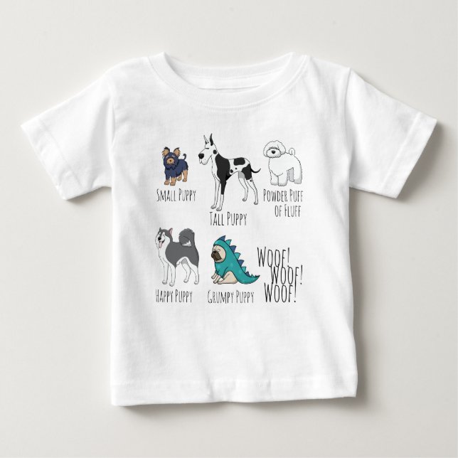 T-shirt Pour Bébé Poème chiot (Devant)