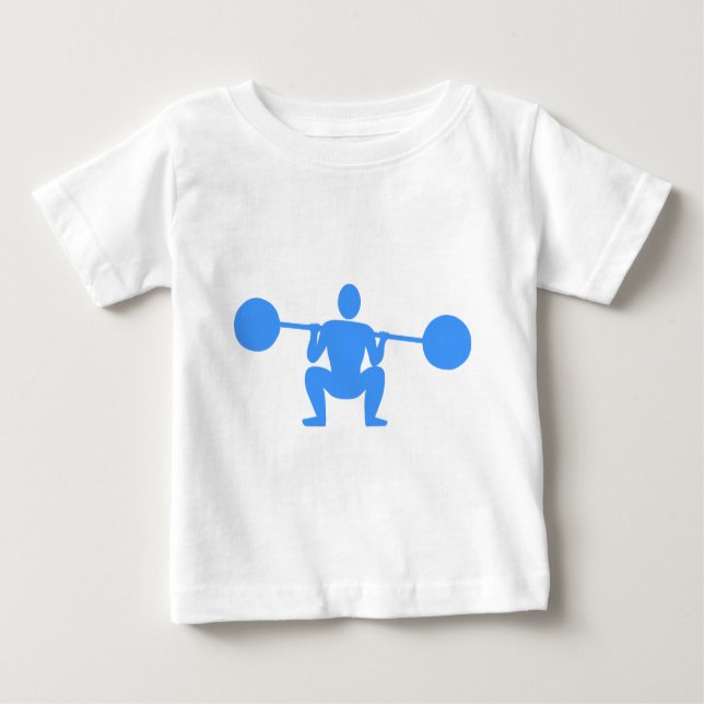 T-shirt Pour Bébé Poids Lifter 01 - Bleu bébé (Devant)