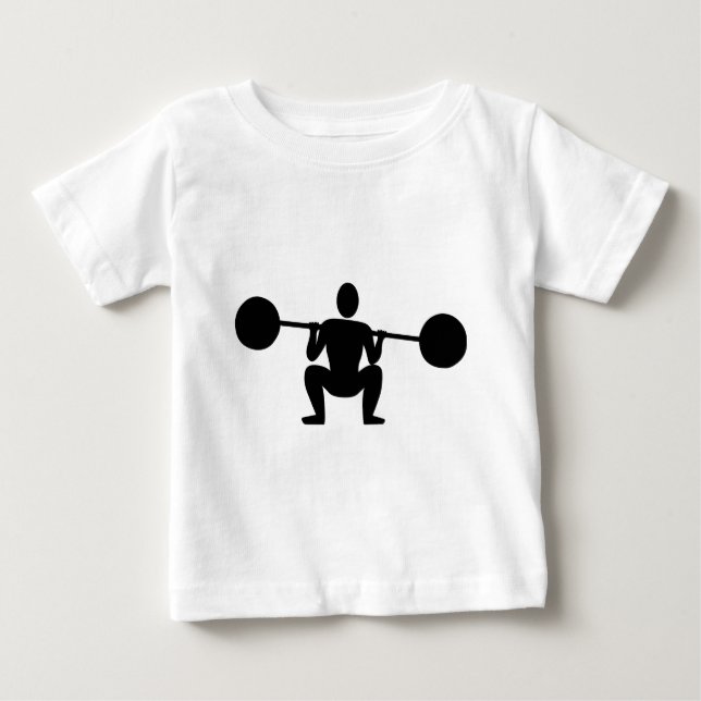 T-shirt Pour Bébé Poids Lifter 01 - Noir (Devant)