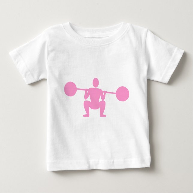 T-shirt Pour Bébé Poids Lifter 01 - Rose (Devant)