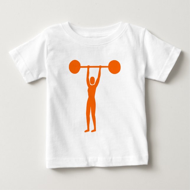 T-shirt Pour Bébé Poids Lifting 02 - Orange (Devant)