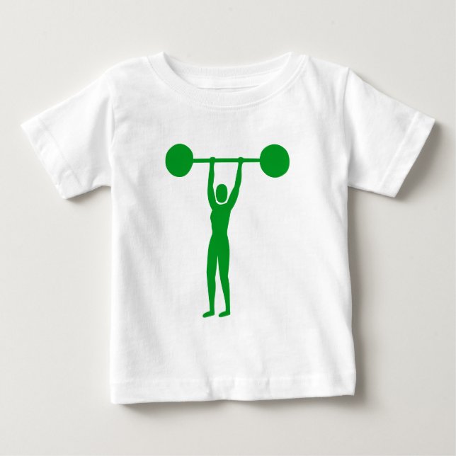 T-shirt Pour Bébé Poids Lifting 02 - Vert herbe (Devant)