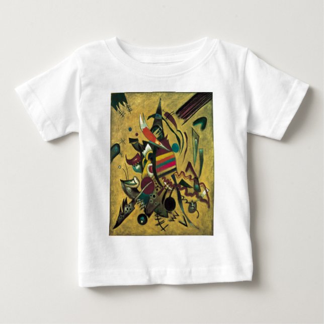 T-shirt Pour Bébé Points de Kandinsky Peinture Abstraite sur Toile (Devant)