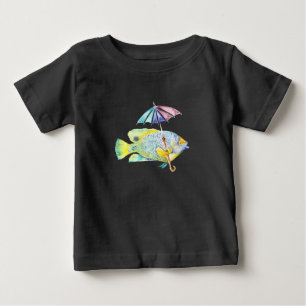T-shirt Pour Bébé Poisson Ange Avec Parapluie