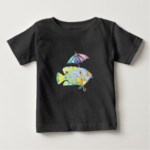 T-shirt Pour Bébé Poisson Ange Avec Parapluie