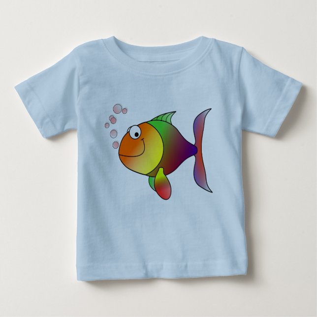 T-shirt Pour Bébé Poisson rouge joyeux en mer (Devant)