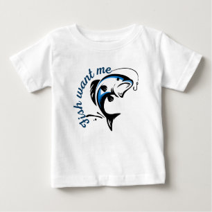 T-shirt Pour Bébé Poisson veut moi