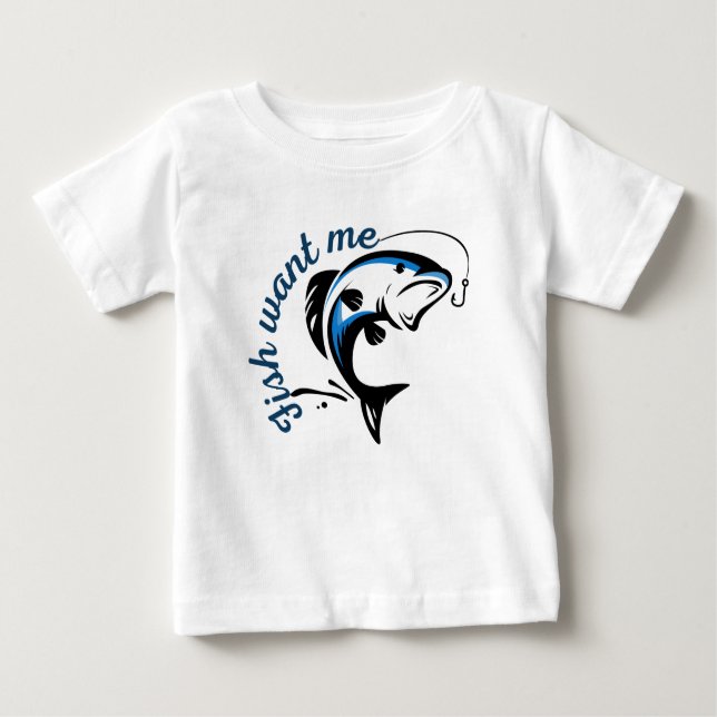 T-shirt Pour Bébé Poisson veut moi (Devant)