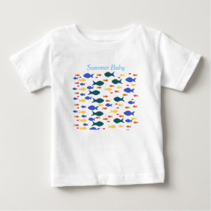 T-shirt Pour Bébé Poissons Bébé Jersey fin T-shirt, Blanc