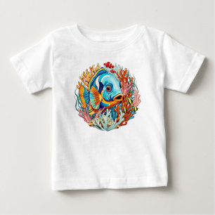 T-shirt Pour Bébé Poissons Tropicaux Vives Couleurs d'Été