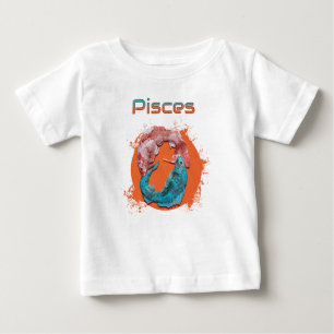 T-shirt Pour Bébé Poissons Zodiaque Horoscope Signe d'Eau Astrologie