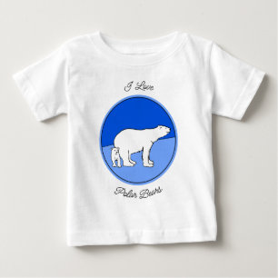 T-shirt Pour Bébé Polar Bear Mom and Cub Peinture - Wildlife Art