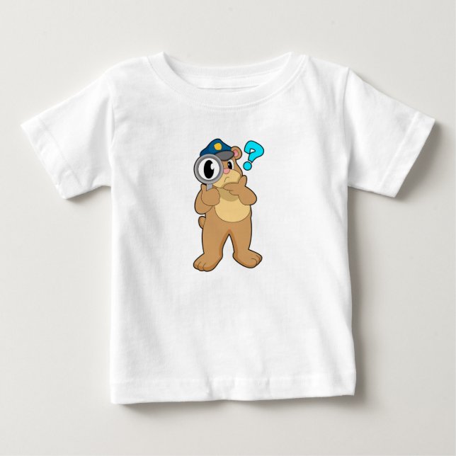 T-shirt Pour Bébé Police de l'ours Verre de nivellement (Devant)