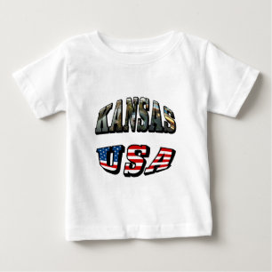 T-shirt Pour Bébé Police du drapeau Kansas Picture et USA