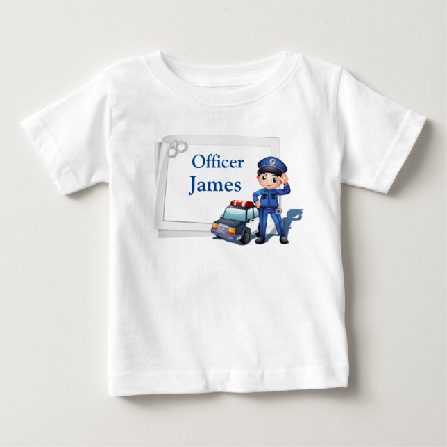 T-shirt Pour Bébé Policier Customisé (Devant)