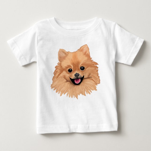T-shirt Pour Bébé Pomeranian (Devant)