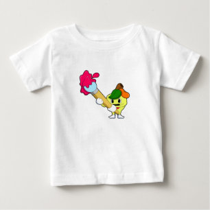T-shirt Pour Bébé Pomme comme Peintre avec pinceau