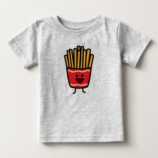T-shirt Pour Bébé Pommes frites heureuses (Devant)