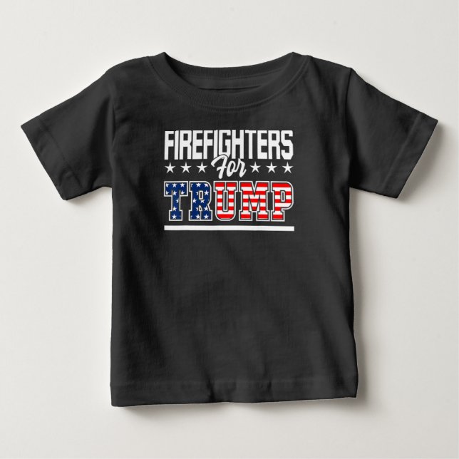 T-shirt Pour Bébé Pompiers Trump America Président 2020 Premier (Devant)